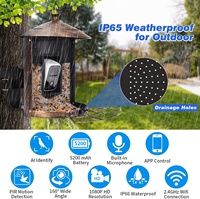 Mangeoire intelligente pour jardin extérieur avec caméra AI Identifier les espèces d'oiseaux 4MP HD Capture automatique Observation des oiseaux Cam Nest