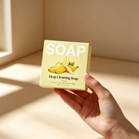 Petite boîte à savon pliable blanche personnalisée, écologique, en matériaux recyclés, finition mate et gaufrage pour savon en barre