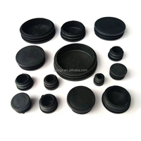 Bouchon d'extrémité en plastique noir, insert de tube, bouchon lisse moulé par injection, ODM OEM, 12mm 14mm 16mm 25mm 28mm-76mm