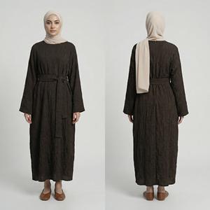 हॉट <span class=keywords><strong>2026</strong></span> के नए कस्टम रामदान इड इस्लामिक कपड़े सुरुचिपूर्ण दुबाई अबाया महिला मुस्लिम पोशाक 3 डी बबल पॉलिएस्टर ओपन - Product Image 5