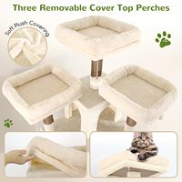 Torre para Gatos Starmoon para Gatos de Interior, Torre para Gatos de 80 polegadas com Poste Arranhador, Rede, 3 Plataformas, 2 Casas, 2 Cestas Suspensas
