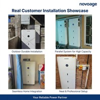 Sistema de Almacenamiento Solar Doméstico Todo en Uno Novoage Gemini 5kW 15.36kWh, Batería LiFePO4 Apilable, Inversor Híbrido IP66 ESS