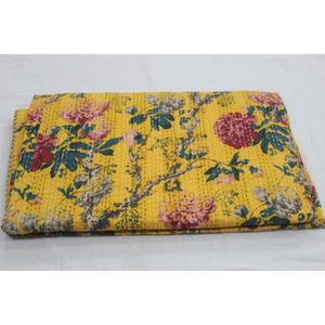 Cubrecama y Colcha Kantha Más Vendidos, Hechos a Mano, de Algodón Estampado, Lavables, Suaves, Ecológicos, Decoración para el Hogar, Regalo de Inauguración - Product Image 4