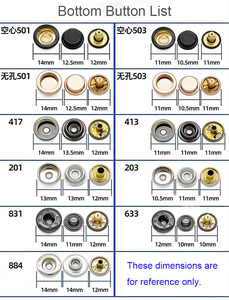 Boutons-pression en alliage de zinc personnalisables de 15 mm, couleurs variées, pour vêtements d'extérieur/habillement de marque, vente en gros en vrac - Product Image 3