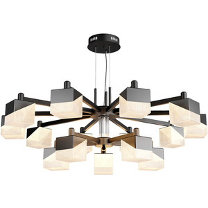 Lampe suspendue nordique simple, nouveau design, LED, luxe, <span class=keywords><strong>cuisine</strong></span>, chambre, abat-jour carré en acrylique, luminaire suspendu - Product Image 6