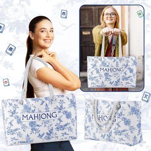Sac de Mahjong réutilisable avec pochette zippée assortie pour les tuiles de Mahjong, les supports et les accessoires de jeu - Product Image 6