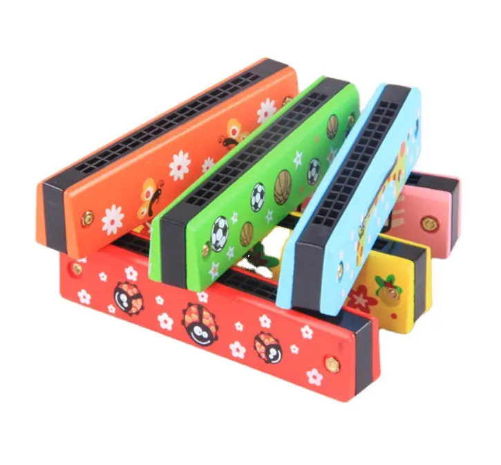 Fabriek Verkoop Educatief Muziekspeelgoed Mini Houten Kids Harmonica Speelgoed