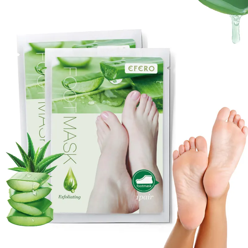 EFERO Natural Organic Aloe Vera Foot Mask Exfoliating Foot Care Mask Private Label Foot Mask