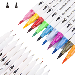Màu đánh dấu kép tip nước dựa trên fineliner & bàn chải vẽ bút tốt tip nước màu bàn chải bút thiết sợi nghệ thuật đánh dấu bút - Product Image 2