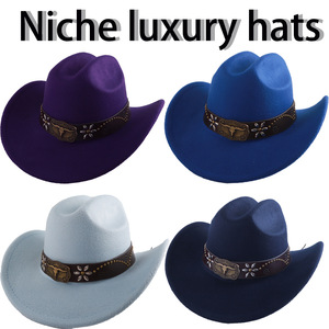 Sombrero de Vaquero para Mujer, Accesorio de Moda, Poliéster, Cálido, Resistente al Viento, Protección Solar, Diseño Original Primavera 2024, Copa Cónica - Product Image 2