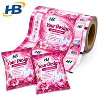 Rouleau de film pour sachet de lessive en poudre 125g, rose magenta, design brillant, laminé, impression personnalisée, pochette à lessive