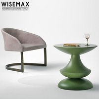 WISEMAX FURNITURE Table basse ronde en pin importé, personnalisée et créative, table à manger, design italien, table de salon