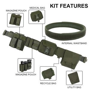 Heavy Duty 7-Piece MOLLE <b>Belt</b> Set 5.56/9mm Mag Pouches & Eagle Hook Tactical <b>Belt</b> for Professional Security - Product Image 2