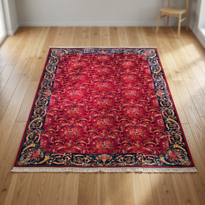 Tapis persan en soie pure fait main, tapis design moderne exclusif, noué à la main, antidérapant, lavable, décoration de sol de luxe - Product Image 6