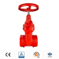 Vanne à opercule flexible à poignée non élévatrice rainurée DN200 PN16 en fonte ductile pour système EPC d'extinction d'incendie