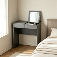 Table de maquillage portable et pliable avec miroir et tiroirs - Compacte et idéale pour les voyages