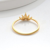 Bague délicate en argent 925 plaqué or 18 carats avec feuille en zircon cubique marquise, bagues fines empilables en or