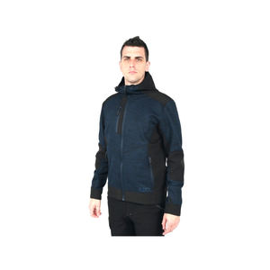 Beta 7637B Sudadera técnica polar azul con inserciones de tejido Softshell y capucha (tallas) - Product Image 3
