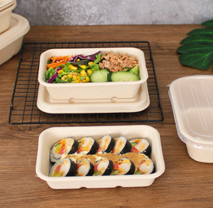 Contenitore per Alimenti in Polpa di Canna <span class=keywords><strong>da</strong></span> Zucchero Ecologico e Inodore, Naturalmente Componibile, per Fast Food, <span class=keywords><strong>Asporto</strong></span> e Imballaggio Commerciale - Product Image 6