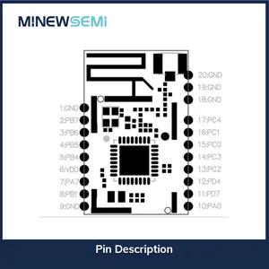 Minewsemi מודול בלוטות' 5.3 בעלות נמוכה עם אנטנות PCB+IPEX מודול BLE לשליטה חכמה באור מכשיר לביש חכם