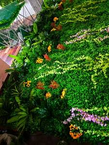 कृत्रिम हरी दीवार कृत्रिम बॉक्वुड हेज फॉक्स पौधे घास की दीवार - Product Image 6