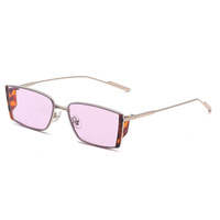 Lunettes de soleil de marque OEM UV400 pour hommes et femmes, nouveau style rectangulaire en métal, options de couleurs variées disponibles