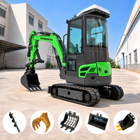 Excavator Mini Crawler 1.6 Ton yang Handal dengan Track Karet, Bucket 0.03 M3 untuk Pekerjaan Taman, Penggalian Tanah, dan Lanskap
