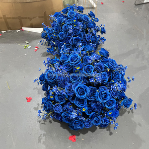 Ramo Floral de Rosas Artificiales de Seda Azul Real, para Centros de Mesa de Boda, Venta al Por Mayor - Product Image 3