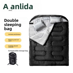 Double Envelope <b>Sleeping</b> <b>Bag</b> Adults Outdoor Thickened Waterproof Cold-Proof Detachable Dual-Use <b>Warm</b> for Couples Autumn Winter - Product Image 4