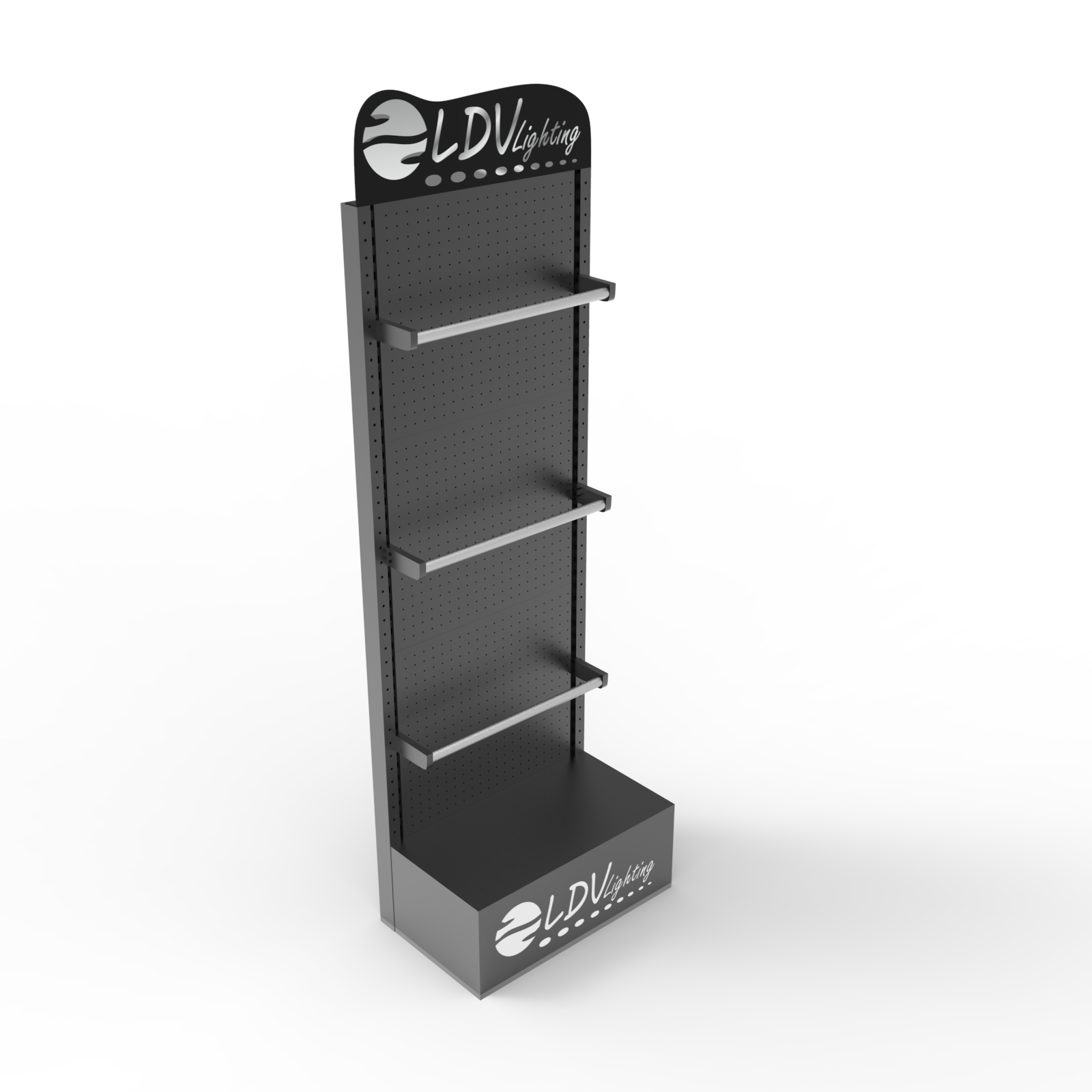 Apache Modern Customizable Heavy Duty Double-Sided Perforated Metal Display Stand Powder Coating for Store Supermarket Shelves — view 2