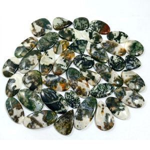 Wholesale Natural Moss Agate Cabochon Healing Crystal Green Mix Shape Polished Bulk Loose Gemstone for Jewelry Making - Product Image 1