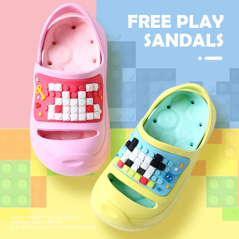 Own Patent Puzzle Game Designer Lightweight Non-Slip With Strap Waterproof Shockproof Kids EVA Sandal