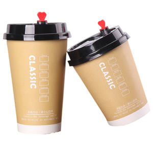 Tazas de papel blanco desechables para helados de fiesta con logotipo personalizado de grado alimenticio, <span class=keywords><strong>precio</strong></span> barato de 8 oz, taza de café de papel Kraft de doble pared con tapa - Product Image 5