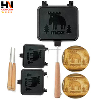 Plaque de cuisson pour sandwichs et toasts, moulée par pressage à chaud, pour camping en extérieur, compatible feu direct, avec clip de fixation pour bord de pot