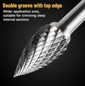 Phụ kiện dụng cụ mài xoay hai lưỡi cắt kép bằng cacbua vonfram, cán 6mm 12mm 1/4 inch, mã SA SF SC SB SL - Product Image 3