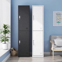Casier de rangement en acier autoportant, fin, à compartiment unique et verrouillable, armoire métallique pour chambre et appartement