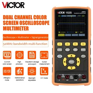 Oscilloscope multimètre générateur de signaux portable VICTOR 152S 3 en 1, 50 MHz double canal, écran couleur 3,2 pouces, stockage de formes d'onde - Product Image 2