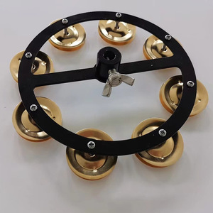 Venta al por mayor de accesorios musicales de alta calidad: Jingles de doble fila para platillos Hi-Hat, negros, montables, de latón - Product Image 2