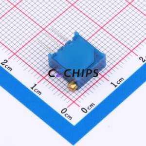 Résistance/potentiomètre réglable 3296X-100-3H, composant traversant (THT)-3P, 9,5x4,8 mm, résistance 10 ohms, 10 %, 500 mW, 250 ppm/ ℃ - Product Image 2