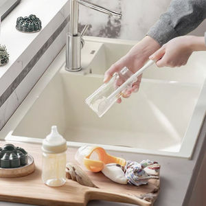 Brosse <span class=keywords><strong>de</strong></span> nettoyage multifonctionnelle en silicone écologique PP pour la cuisson/la cuisson/le barbecue Tête pliable à long manche en plastique - Product Image 5