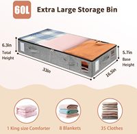 Combocube Lot de 2 Conteneurs de Rangement Rectangulaires Empilables Gris Lin Minimalistes pour Sous-Lit avec Support Robuste et Pliable pour Vêtements