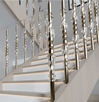 Rambarde d'escalier intérieur acrylique main courante poteau cristal décore escalier garde-corps garde-corps maison conception Simple
