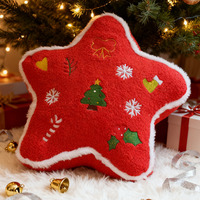 Jouets en peluche flocon de neige de Noël personnalisés, coussins d'arbre de Noël OEM, coussins étoiles, décorations de canapé et supports lombaires pour la maison