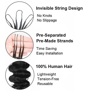 Nouvelle Conception 2026 – Extensions de Cheveux Humains au Crochet Pré-Bouclées, Effet Plumes Frisées, pour Tresses, Couleur Naturelle - Product Image 4