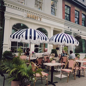 Sombrillas de Playa Personalizadas de Lujo, Portátiles, de <span class=keywords><strong>8</strong></span> Pies, Estilo Boho Vintage, con <span class=keywords><strong>Poste</strong></span> de <span class=keywords><strong>Madera</strong></span>, Lona Blanca con Flecos y Borlas - Product Image 6