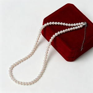 <span class=keywords><strong>Collana</strong></span> di <span class=keywords><strong>Perle</strong></span> d'Acqua Dolce Naturali di Alta Qualità, Forma Quasi Rotonda, con Chiusura Regolabile S925, Gioielli in <span class=keywords><strong>Perle</strong></span> Naturali per Donne, Vendita all'Ingrosso - Product Image 1