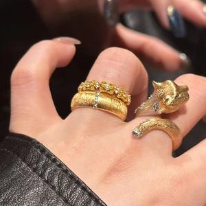 Bague en argent pur S925 Wenchi, style rétro, avec ceinture en dentelle satinée, micro-incrustation artisanale, sensation de luxe léger et haut de gamme, bagues en perles - Product Image 5