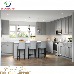 Meubles de cuisine pour la maison au design minimaliste moderne Armoires de base murales d'angle grises personnalisées Armoire de cuisine Panda <span class=keywords><strong>Miami</strong></span> - Product Image 1