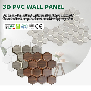 Ánh sáng cao Nhà Máy Giá thân thiện với môi trang trí nội thất kết cấu hình học 50cm * 50cm không thấm nước PVC 3D tấm Tường - Product Image 2