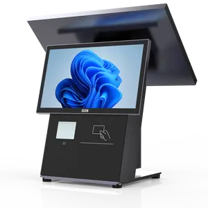 Stainless all-in-one pos machine pos system for supermarket cashier machine with built-in printer